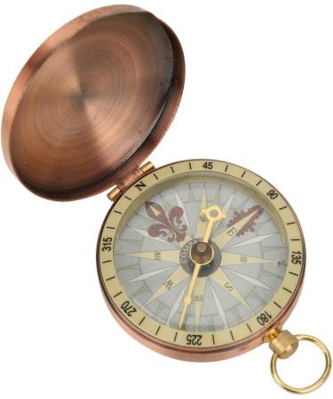 Vintage Pocket Watch Compass | Antique Brass Hinged Lid | Portable Outdoor Navigation for Backpacking Camping & Hiking - Buy Online on GoSupps.com