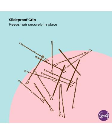 Goody Styling Hair Bobby Pins 18 Count Brown - Slideproof & Lock-In Place - All Hair Types - Pain-Free Accessories for Women & Girls - Buy Online on GoSupps.com