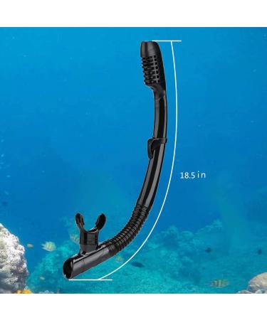 AQUA A DIVE SPORTS Dry Snorkel for Snorkeling, Scuba Diving & Swimming - Adult & Youth - Top Dry Valve, Silicone Mouthpiece - All Black - Buy Online on GoSupps.com