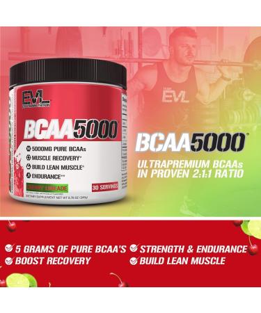 Evlution EVL BCAAs Amino Acids Powder - BCAA Powder Post Workout Recovery Drink and Stim Free Pre Workout Energy - 5g Branched Chain Amino Acids Supplement for Men - Cherry Limeade 30 Servings Cherry Limeade - Buy Online on GoSupps.com