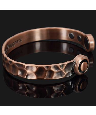 XL Mens Pure Copper Magnetic Bracelet Copper Bangle Holistic Magnetic Band with 6 Powerful Neodymium Magnets Unisex Adjustable Hammered Cuff-HM (XL: Wrist 22 24cm/8.6 9.5 ) - Buy Online on GoSupps.com