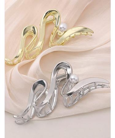 4 Pack Large Metal Hair Claw Clips - Strong Hold Hair Clamps for Women - Perfect for Thick and Thin Hair Styling - Fashion Accessories in Gold - Buy Online on GoSupps.com