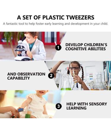 Scicalife 6pcs Kids Plastic Tweezers Flat Head Curved Head Tweezers Insect Collection Tweezers Craft Tweezers for Handmade DIY Crafts Home Classroom School - Buy Online on GoSupps.com