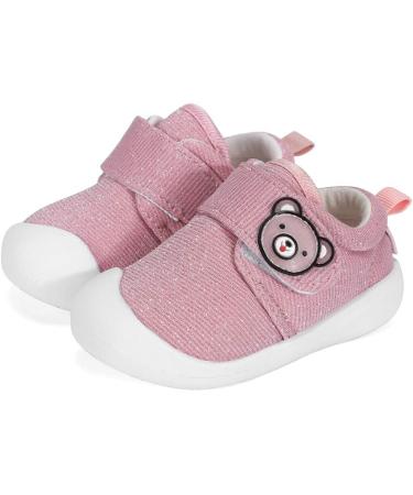 MASOCIO Glittery Baby First Walking Shoes | Anti-Slip Infant Cartoon Trainers - Pink - Buy Online on GoSupps.com