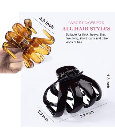 Big Claw Hair Clips for Thick Hair - 3.2'' Octopus Clips - Strong Hold Jumbo Hair Clip - 6 Packs (Black & Brown) - Buy Online on GoSupps.com