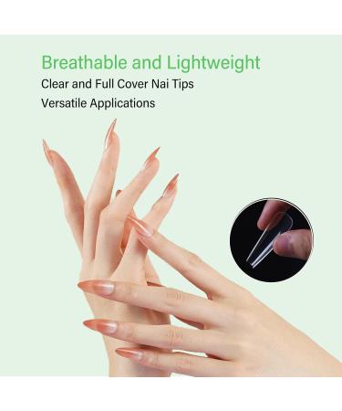 Nai Tips 360 Pieces Acrylic Nail Tips Full Cover Multiple Sizes Versatile Use for DIY Nail Art Manicure Shop (02#) - Buy Online on GoSupps.com