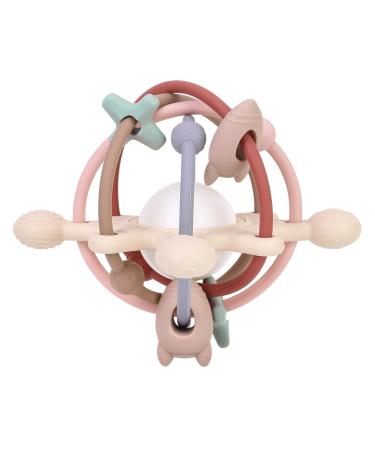 AULEGE Baby Teething Toy for Babies 3-12 Months Silicone Baby Teether Toys with Rattle Rattle Sensory Teether Toy Baby Chew Toys for Teething Relief BPA Free Beige Navajo White - Buy Online on GoSupps.com