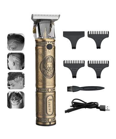 Hair Clippers for Men Professional Hair Trimmer Cordless Clippers for Hair Cutting Rechargeable Zero Gapped Barber Clippers with Guide Combs(Gold)