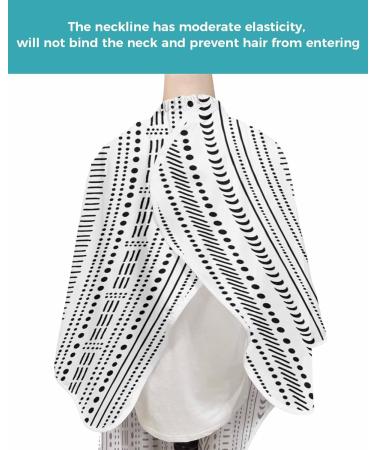 Buy Boho Black Barber Cape | Stylish Hair Cutting Cape for All Ages - Adjustable & Geometric Design 55x63 Inch - Buy Online on GoSupps.com