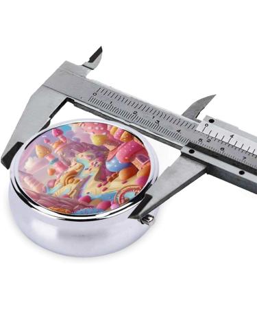 Cartoon Candy Castle Portable Metal Pill Box | Round Mini 3-Compartment | Travel-Friendly Small Pills Organizer - Buy Online on GoSupps.com