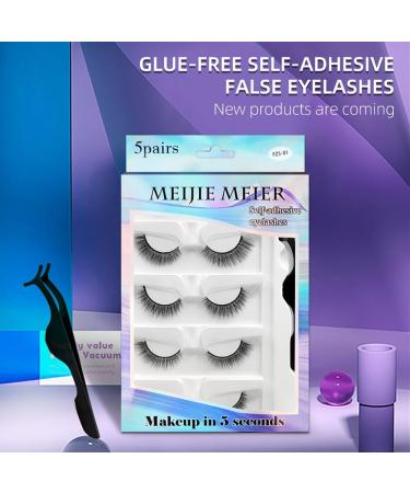 Reusable Self Adhesive Eyelashes Eyelashes Natural Look and No Glue or Eyeliner Needed False Lashes 2 Secs to Put on Gift for Women (5Pair-Mixed) - Buy Online on GoSupps.com