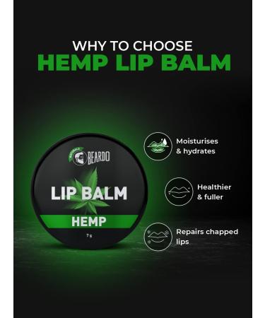Hemp Non Tinted Lip Balm for Men - Repair & Protect Dry Cracked Lips | 7g Natural Lip Mask with Hemp Seeds - Buy Online on GoSupps.com