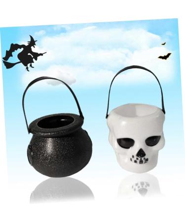 OFFSCH 9 Pcs Large Cooking Pot Halloween Candy Holder Mini Halloween Pumpkin Bucket Black Halloween Candy Bowl Halloween Candy Stands Cauldron Halloween Pendants Decorations Props Skull - Buy Online on GoSupps.com