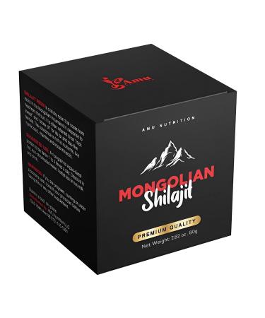 AMU NUTRITION Shilajit Pure Himalayan Organic - Harvested from Mongolia - Shilajit for Men - Natural Source of Fulvic Acid Trace Minerals- 80GR 80 Gram