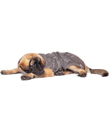Lills Dog Bathrobe - 100% Organic Cotton Stone Grey (XL: 65 cm) | Eco-Friendly Dog Apparel - Buy Online on GoSupps.com