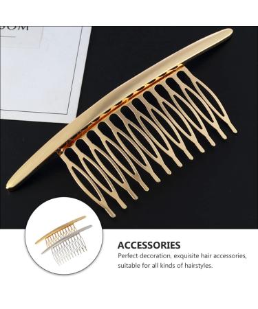 LALAFINA Hair Styling Accessories - 2pcs Metal Wire Hair Combs for Bridal Wedding Veil - Assorted Colors - 10.8X4cm - Buy Online on GoSupps.com