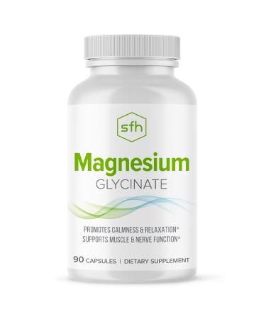 SFH Magnesium Glycinate 183mg - Highly Absorbable for Relaxation Sleep & Recovery Gentle on Stomach Easy-to-Swallow Capsules 45-Day Supply