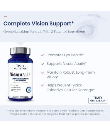 1MD Nutrition VisionMD Eye Vitamin CARMIS with OptiLut Lutein & Zeaxanthin - Supports Vision Health, Reduces Everyday Eye Strain & Dry Eyes - 30 Softgels - Buy Online on GoSupps.com