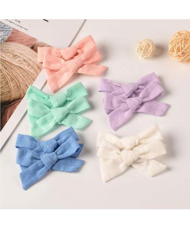 20pcs Baby Girls Hair Clips with Bows | Colorful Linen Accessories for Stylish Girls - Buy Online on GoSupps.com