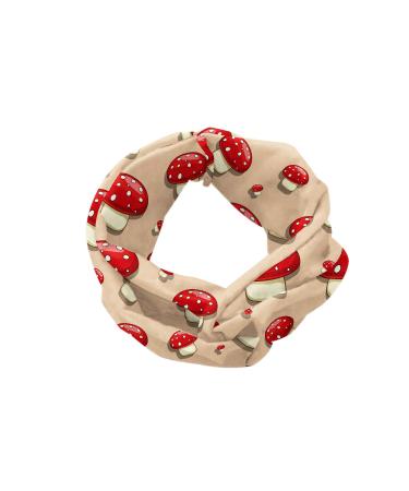 Woodland Mushroom Headband for Women - Toadstool Illustration - Elastic Hair Wrap in Ivory Red Tan - XS-S Size - Buy Online on GoSupps.com