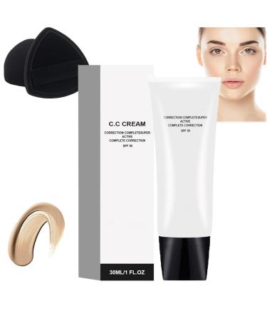 Skin Tone Adjusting CC Cream CC Cream Self Adjusting for Mature Skin Cosmetics CC Cream Pre-makeup Primer Moisturizing Skin Concealer Brightening Skin Tone (Natural-1Pcs)