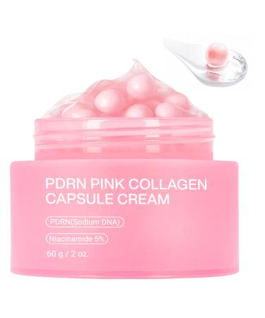 PDRN Pink Collagen Capsule Cream Salmon PDRN - Dual Texture Barrier Repair Moisturizer | Salmon DNA + 5% Niacinamide 2oz 2 Fl Oz (Pack of 1)