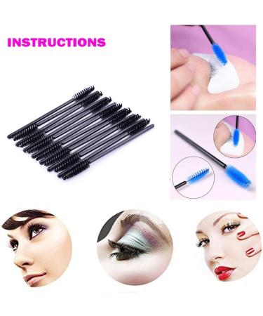 50 PCS Disposable Eyelash Brushes Mascara Wands - Black - Cosmetic Makeup Tool Kit - Buy Online on GoSupps.com