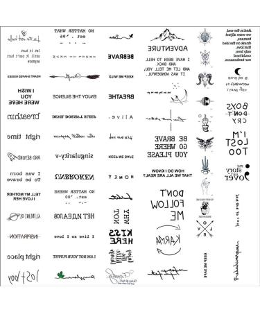 Waterproof English Temporary Tattoo Sticker - 56 Sheets | Long-lasting Fake Tattoo Sticker for Unisex - Buy Online on GoSupps.com