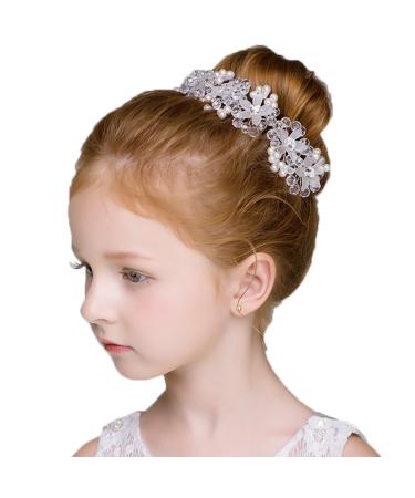 Beautiful Ballet Hair Accessories Flower Girl Headbands with Crystals  Pearls and Rhinestones-Perfect for Weddings  Performances  and Parties