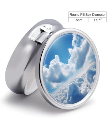 Sky Cloud Printing 3 Compartment Travel Pill Box - Portable Medicine Organizer for Handbags & Purses - Buy Online on GoSupps.com