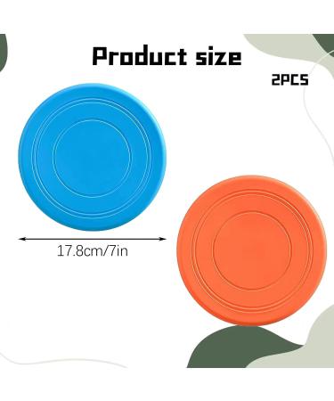 Bansusu Dog Frisbee Toy Set 2-Pack Non-Toxic Rubber Flying Discs Durable & Floatable 7 Inch Dog Frisbee Indestructible for Outdoor Fun Training and Exercise (Blue Orange) - Buy Online on GoSupps.com