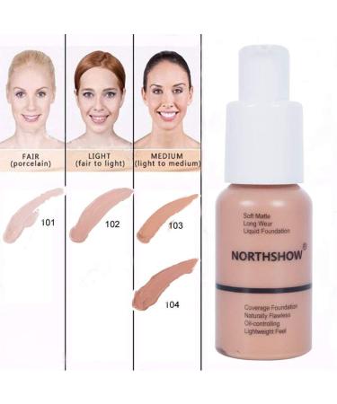 NORTHSHOW Soft Face Concealer Matte Control Face Foundation Liquid Durable 6 Colors (03# Warm Peach) - Buy Online on GoSupps.com
