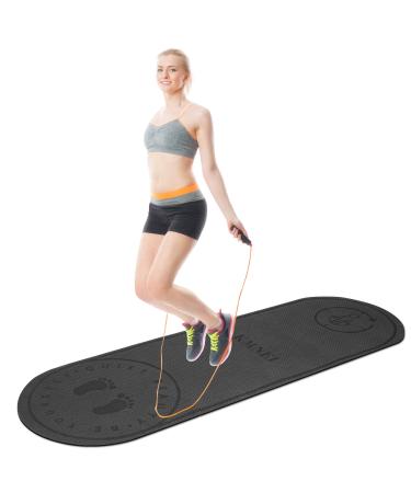 KMNEI Jump Rope Mat Fitness Exercise Mat Durable, Non-Slip Workout Mats for Home Gym Flooring(70.8"x 23.6"x 6mm)