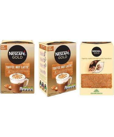 Nescafe Gold Toffee Nut Latte Instant Coffee Contains 48 Toffee Sachets Bundled With 48 x Temas Store Coffee Stirrers & 1 x Reusable Coffee Cup| Coffee Gift Set | Coffee Sachets Individually Wrapped - Buy Online on GoSupps.com