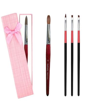 USIDAER Acrylic Nail Brush - 100% Pure Kolinsky Sable Hair, Red Wood Hand - Size 10 - Professional Gel Brush for Acrylic Application - Buy Online on GoSupps.com