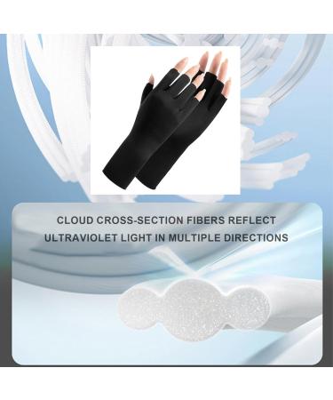Uv Glove for Gel Manicures Breathable Uv Protection Gloves UPF50+ Fingerless Manicure Gloves for Nail Art Supplies White Black - Buy Online on GoSupps.com