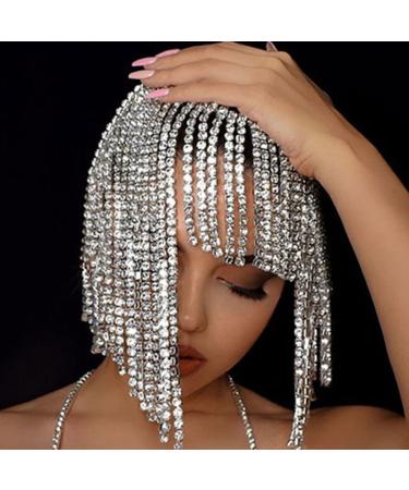 STONEFANS Rhinestone Tassel Headpiece - 1920s Flapper Crystal Head Chain for Women - Buy Online on GoSupps.com
