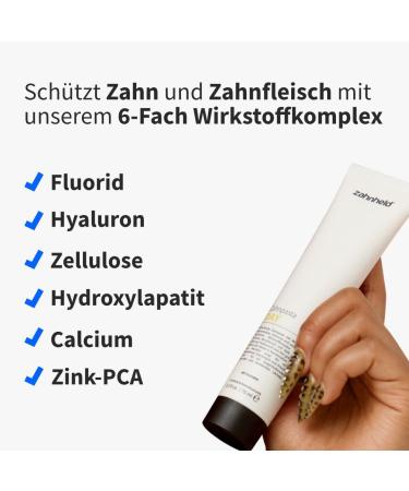 Zahnheld Day & Night Toothpaste with Fluoride | 2 x 75 ml Mint Flavor | 6-Fold Active Natural Ingredients | Daily Dental Care  - Buy Online on GoSupps.com