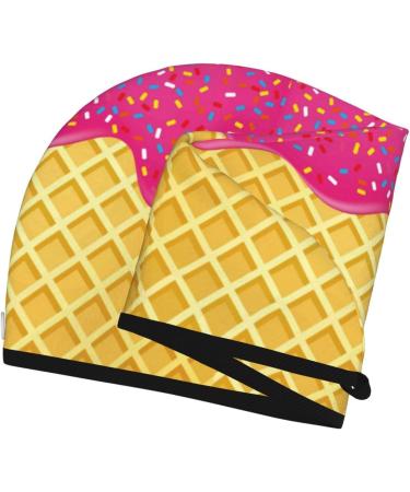 Hair Towel Wrap - Quick-Dry Turban with Button | Red Ice Cream Hair Drying Towel - Buy Online on GoSupps.com