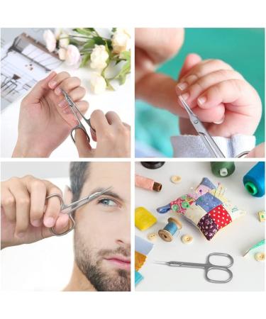 Nail Scissors Professional Stainless Steel Curved Cuticle Scissors Sharp Dead Skin Scissors Manicure Scissors Pointed Beauty Scissors for Trimming Eyebrows Nose Hair Finger & Toe Nail Care - Buy Online on GoSupps.com