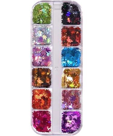 Stylelove Maple Blade Glitter Nail Seedlettes - 3D Autumn Leaves Nail Art Stickers for Acrylic Nails | Holographic Flakes & Designs - Buy Online on GoSupps.com