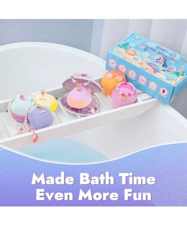 6 Oversized Handmade Mermaid Bath Bombs for Kids | Surprise Inside | Jewelry Toys | Ideal Gift for Girls & Toddlers Aged 3-12 | Perfect for Birthday & Christmas - Buy Online on GoSupps.com