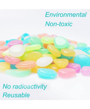 Halcyerdu 200 Bright Fluorescent Pebbles - Colorful Night Light Stones for Aquarium & Garden Decoration - Buy Online on GoSupps.com