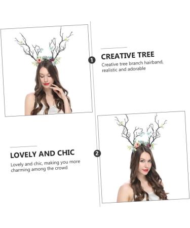 TOVINANNA Antler Branch Headband Christmas Hairband Antler Hair Hoop Christmas Head Prop Christmas Headwear Christmas Headdress Flower Headdress Elk Hair Hoop Xmas Hair Accessory - Buy Online on GoSupps.com