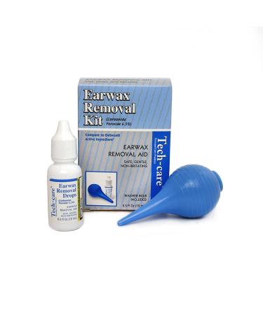 Tech-care Earwax Removal Kit Includes Drops and Ear Syringe Bulb 0.5 Oz