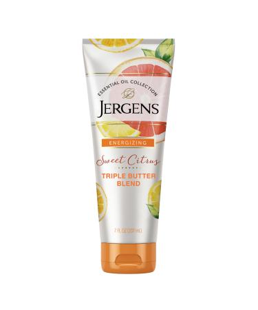 Jergens Sweet Citrus Body Butter Body and Hand Lotion, Moisturizer, 7 Ounce Lotion with Essential Oil for Indulgent Moisturization ENERGIZING CITRUS BODY BUTTER 7 Fl Oz (Pack of 1)