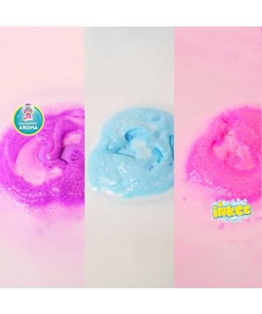 INKEE FLAMINGO Bath Bombs for Kids 15 x 15 g Fun Colours Jojoba Oil and Chewing Gum Flavour - Buy Online on GoSupps.com