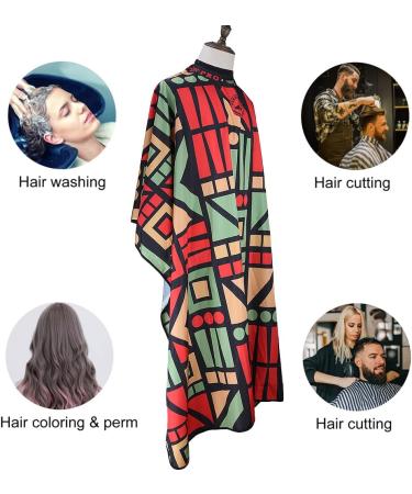 Buy Colorful Geometry Barber Cape - Adjustable Hair Cutting Cape 63x57" for Stylists | International Shipping Available - Buy Online on GoSupps.com
