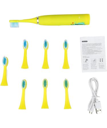 ZJchao Electric Toothbrush for Children - USB Charging 4 Gears 8 Heads Soft Bristles Ergonomic Design (Yellow) - Buy Online on GoSupps.com
