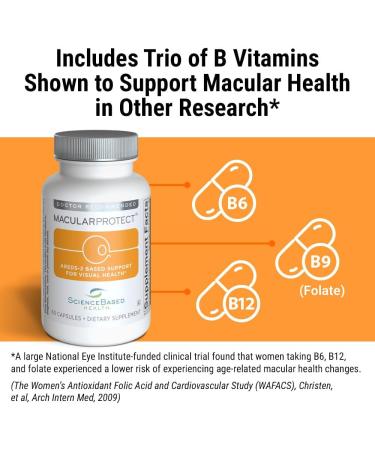 ScienceBased Health MacularProtect AREDS 2 Formula Eye Health Vitamin & Mineral Supplement with Lutein Zeaxanthin & B Vitamins for Macular & Vision Support 60 Capsules 60 Count (Pack of 1) - Buy Online on GoSupps.com